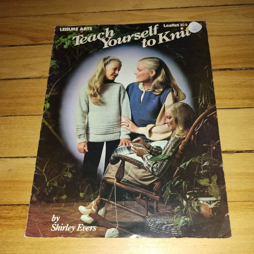 Teach Yourself to Knit Leaflet #154 Cross Stich Designs (Leisure Arts, 1979)